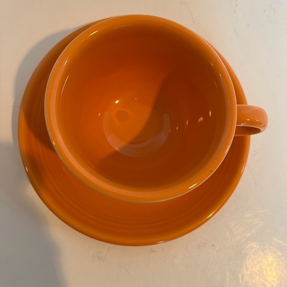 Fiesta Ware Coffee/ Tea Cup and Saucer Orange - Picture 5 of 5